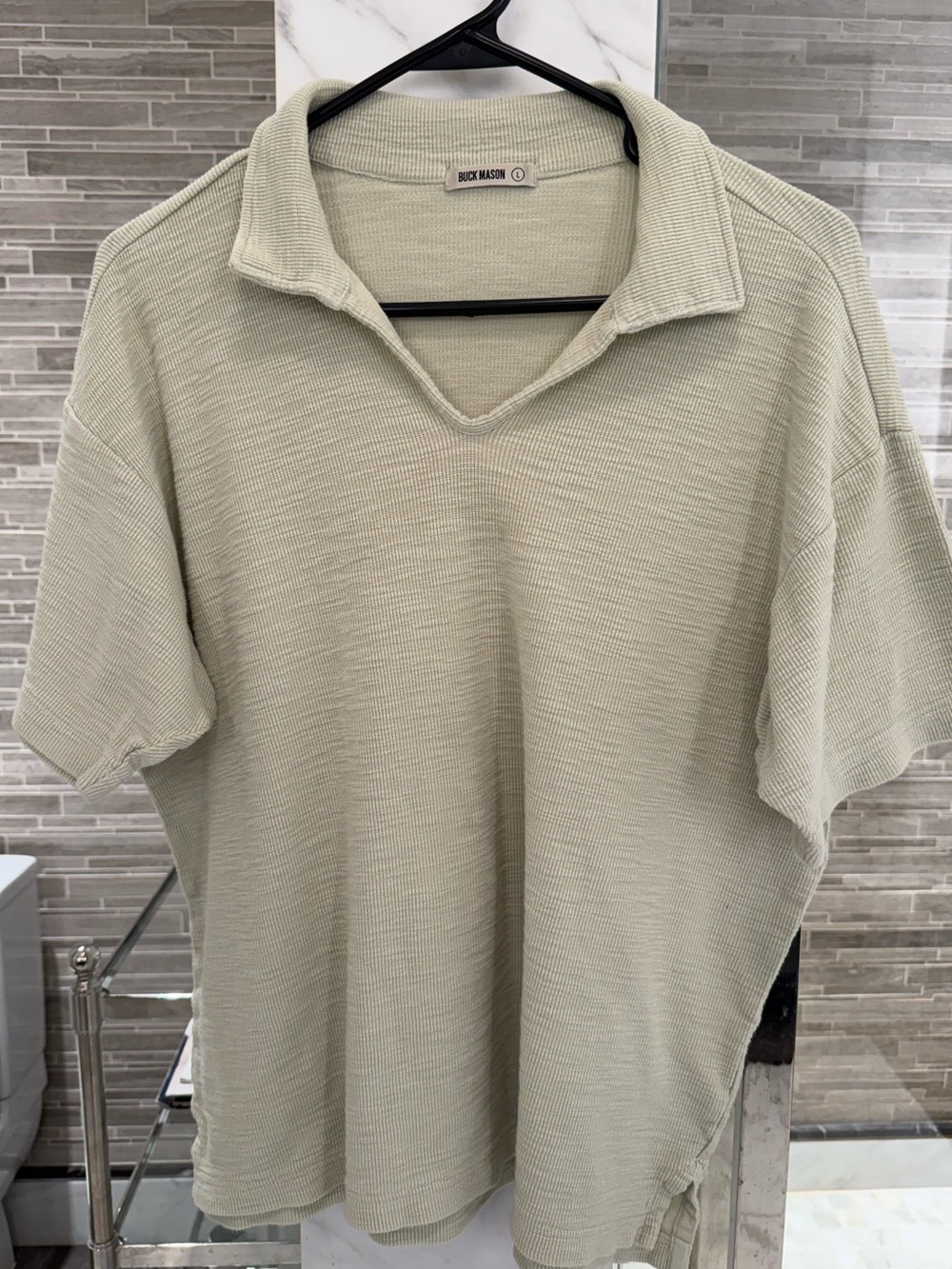 Buck Mason Men's Short Sleeve Polo AIRLIGHT JOHNNY COLLAR